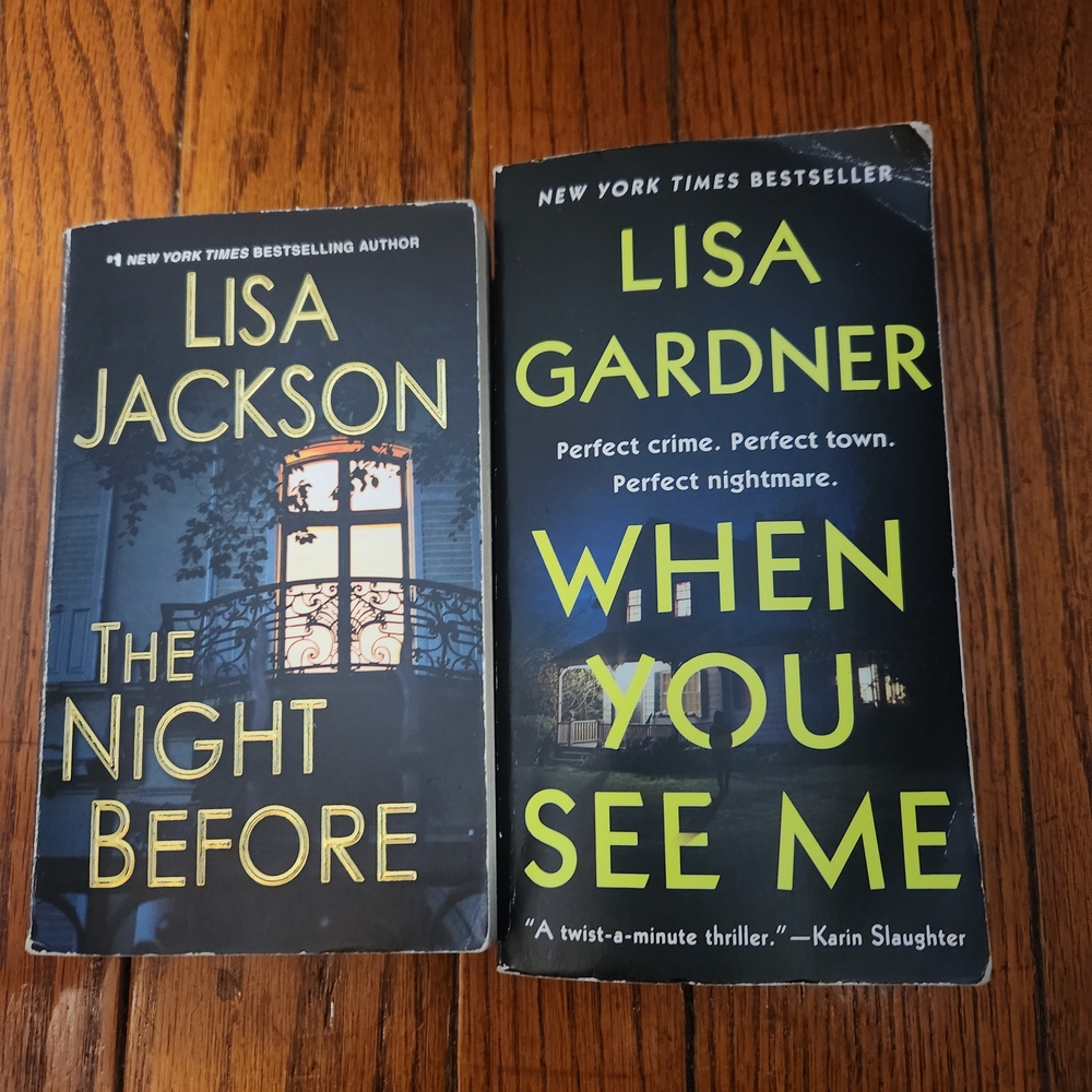Lisa Jackson & Lisa Gardner Paperback Thrillers - Yellow/Black Covers